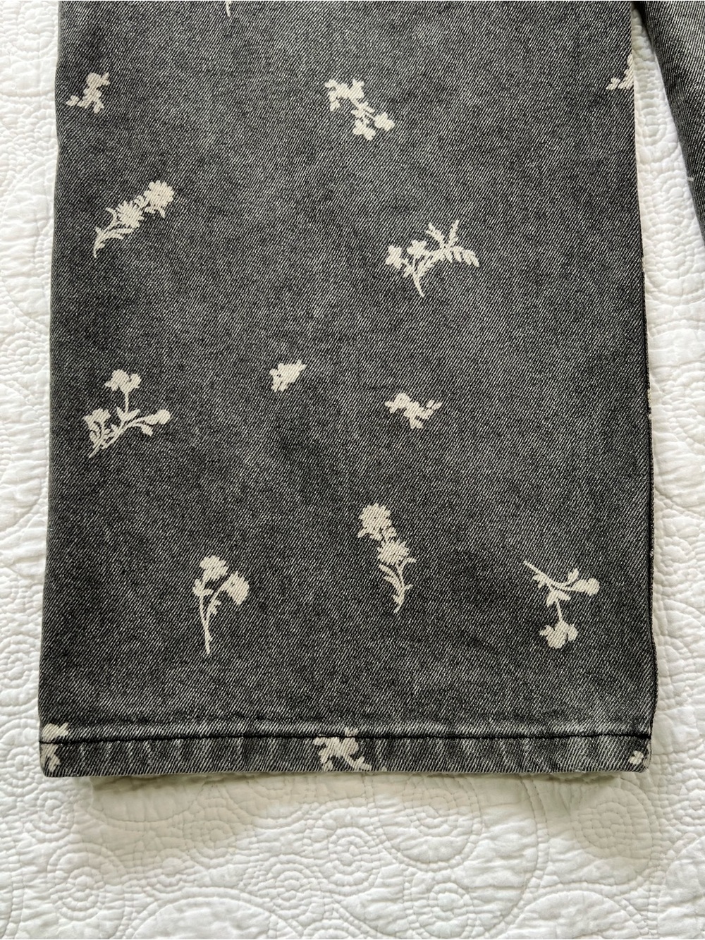 Bohme jeans women’s small black wide leg floral print Relaxed boho whimsigoth - Picture 15 of 16